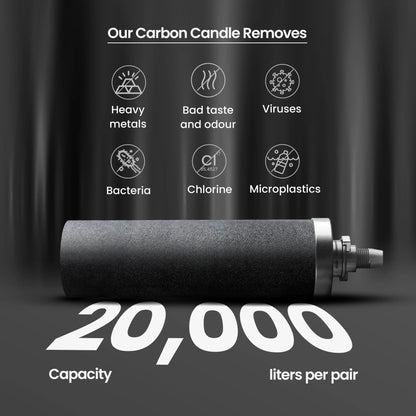 carbon water filter candles filter upto 20000 liters of water