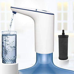 RAMA HandyPure Water Dispenser Includes 1 No of 4 Inch Carbon Candle for Water Cans, Comes with 1200 mAh Battery which Provides 3 Days of Usage in a Single Charge, Auto Stop in 60 Seconds, White Color