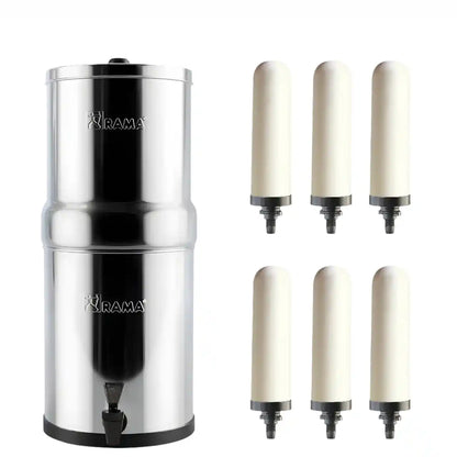 gravity water filter with 6 ceramic candles