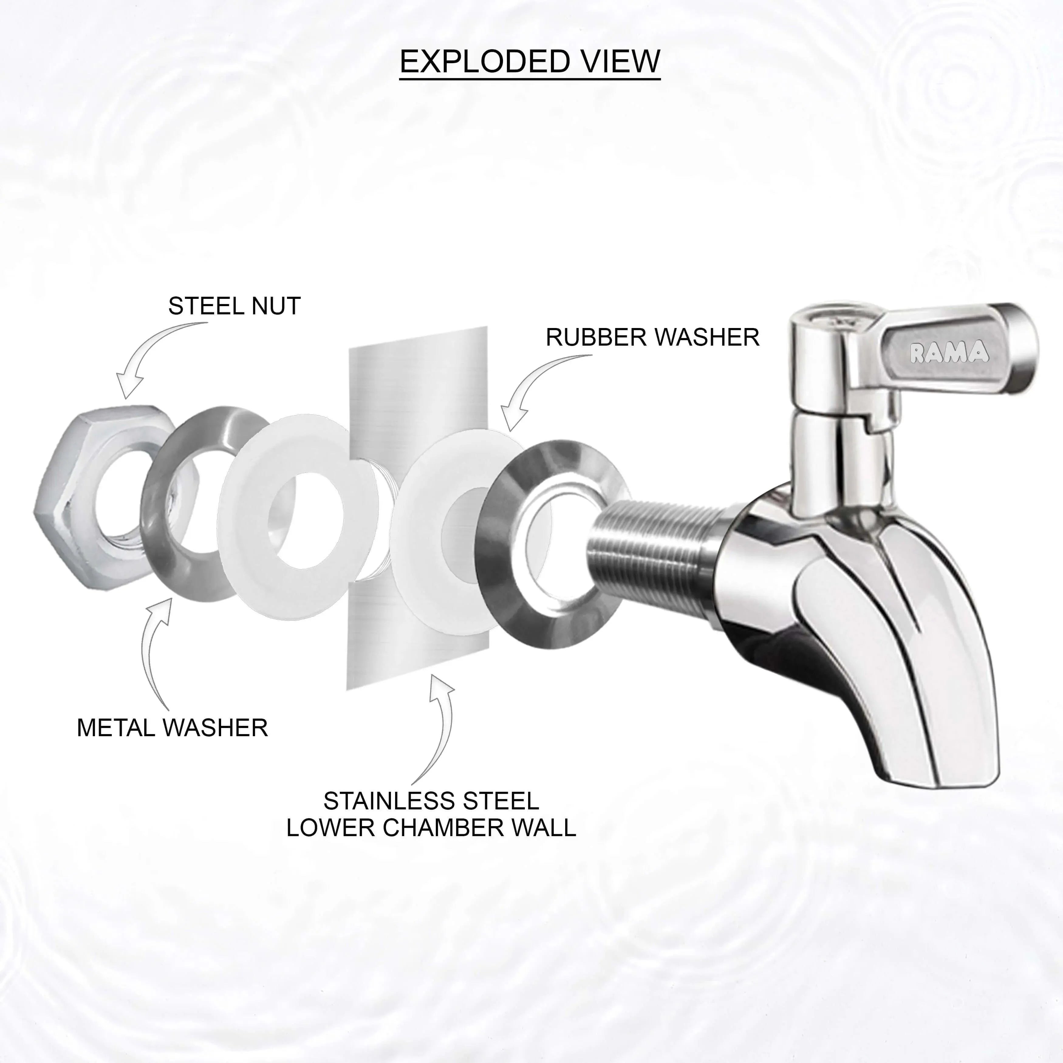 RAMA 304 Grade Gravity Water Filter Stainless Steel Tap - Rama Water Filters