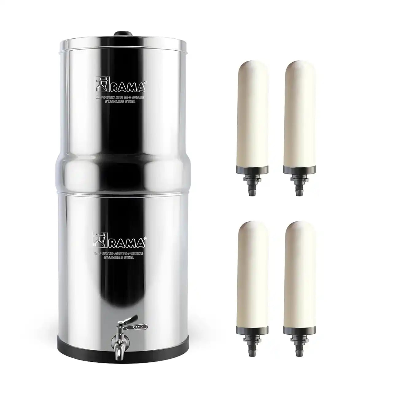 gravity water filter with 4 ceramic candles