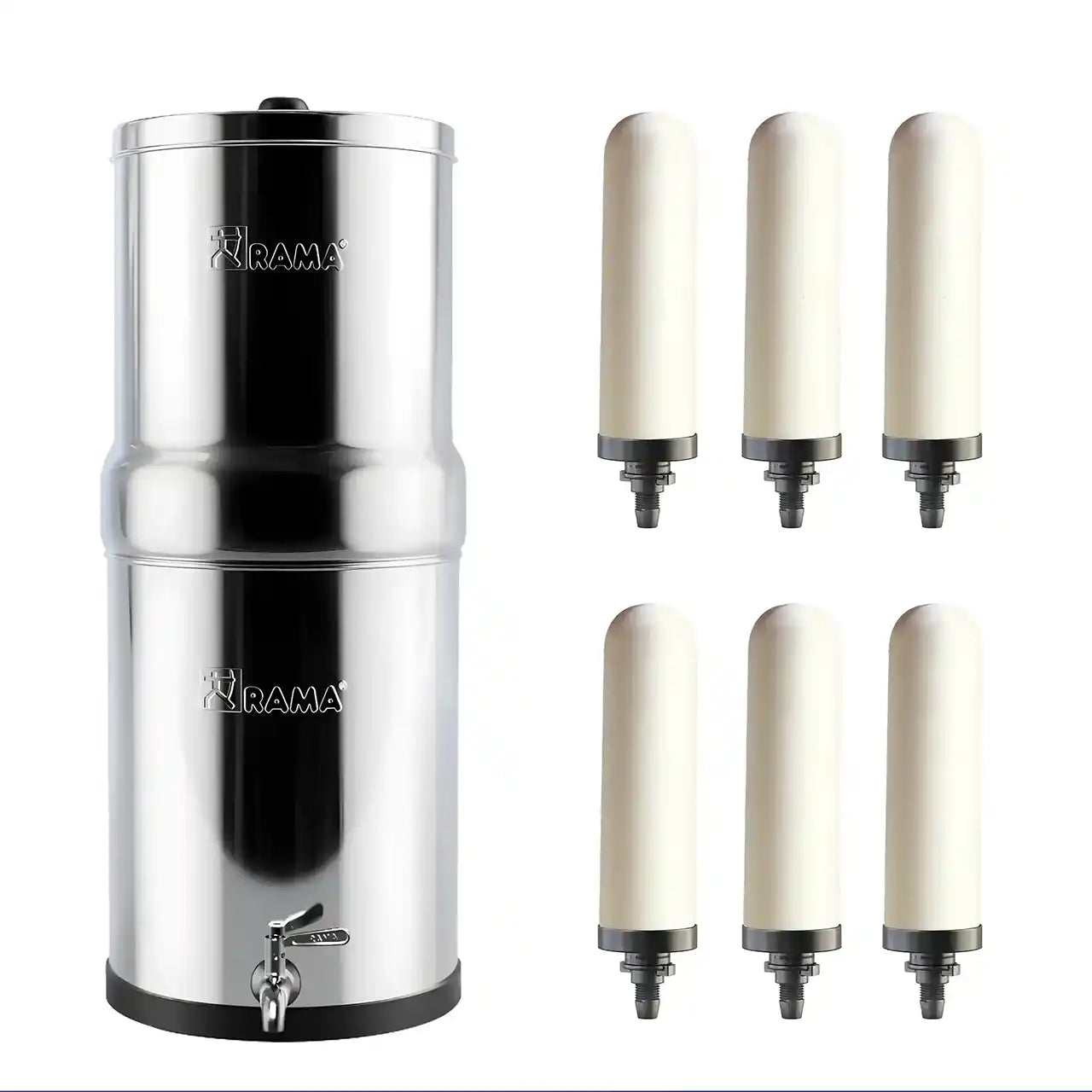 gravity water filter with 6 ceramic candles