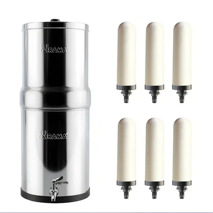 gravity water filter with 6 ceramic candles