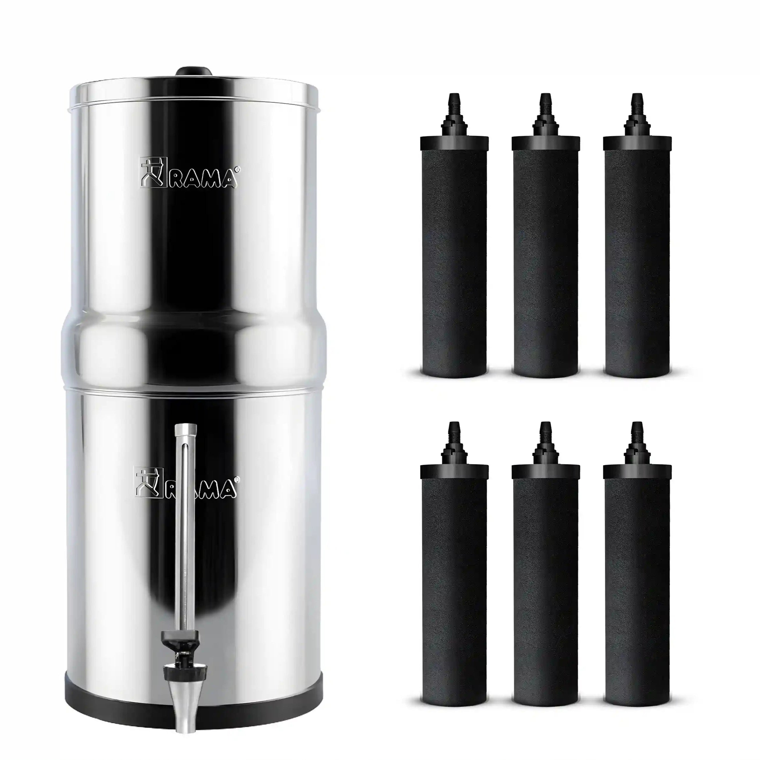 rama carbon gravity filter with water level measurement