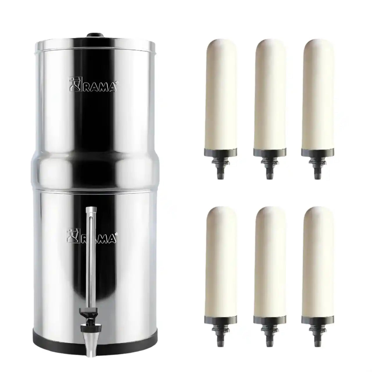 gravity water filter with 6 ceramic candles