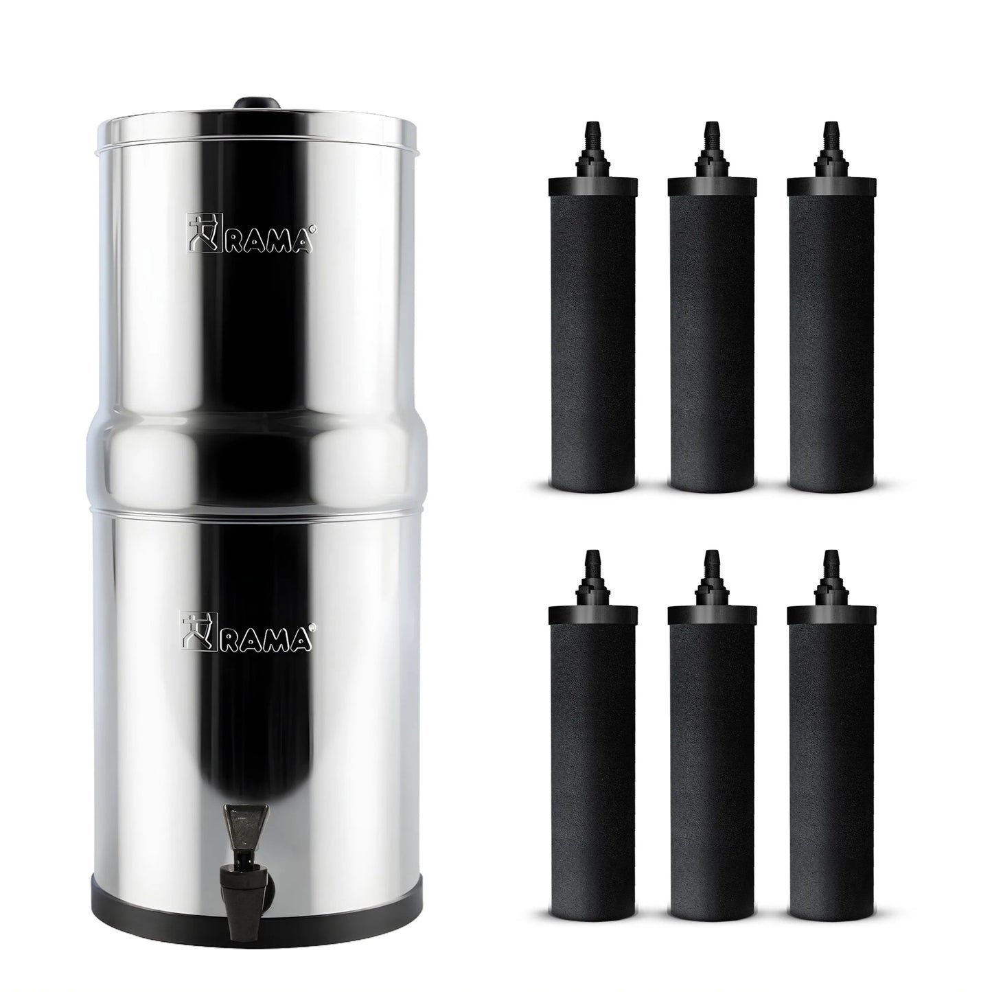 RAMA Gravity Water Filter with Carbon 8"