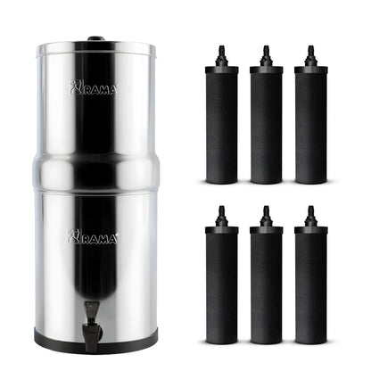 RAMA Gravity Water Filter with Carbon 8"