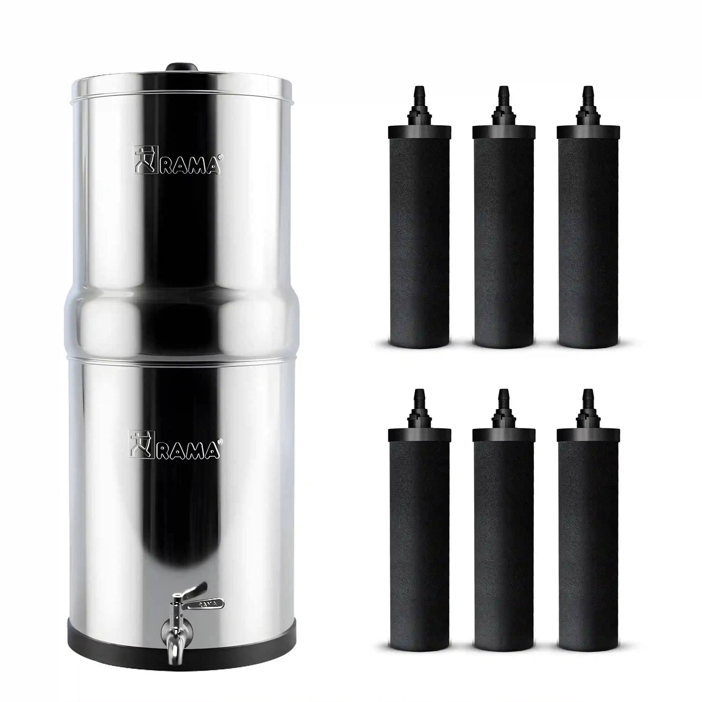 RAMA Gravity Water Filter with Carbon 8"