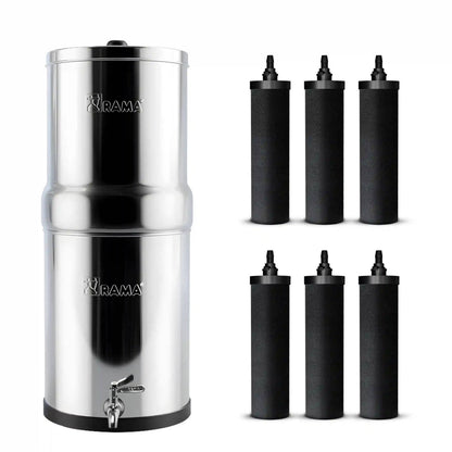 RAMA Gravity Water Filter with Carbon 8"