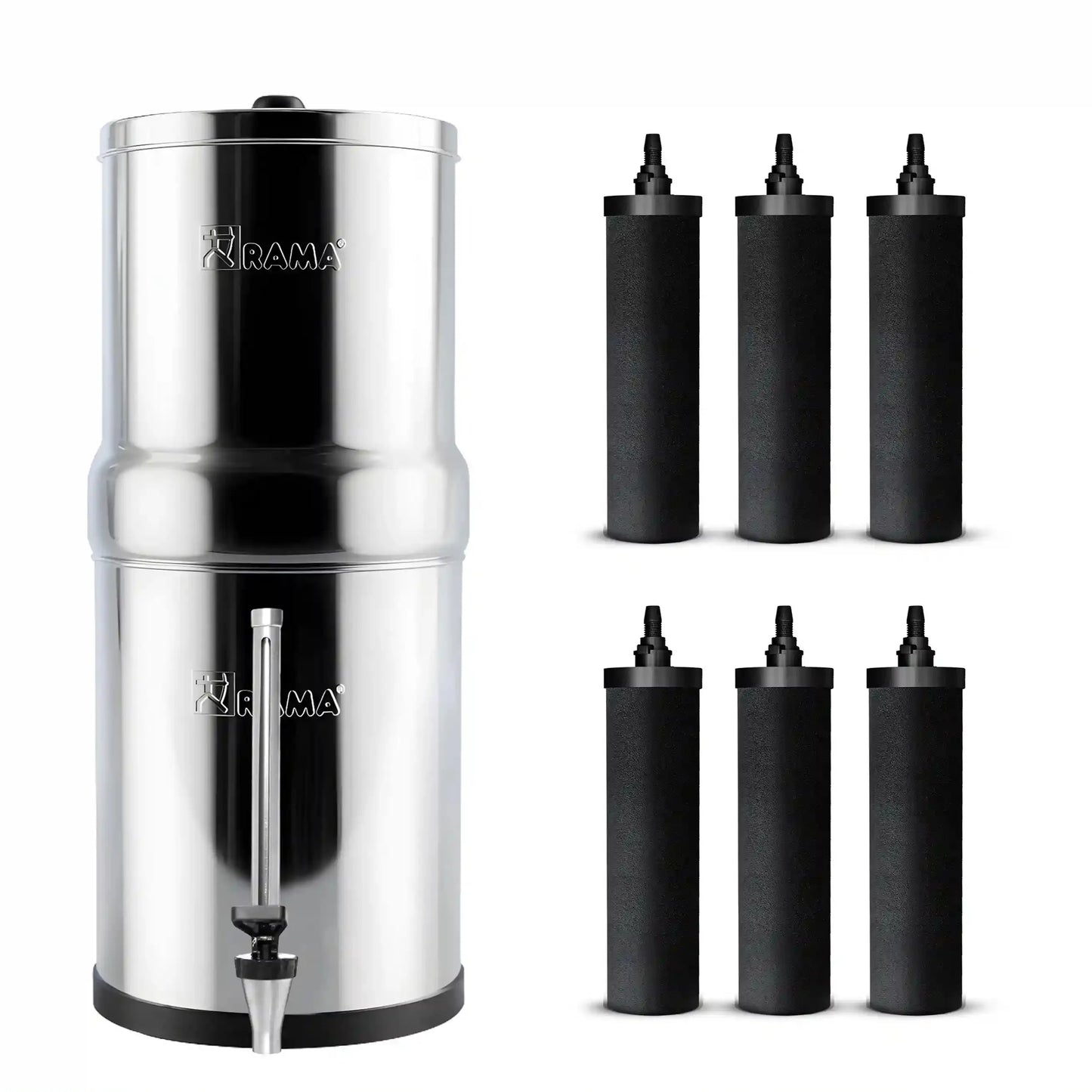 RAMA Gravity Water Filter with Carbon 8"