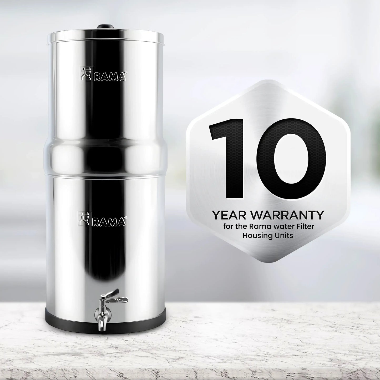 rama gravity filter 10 years warranty